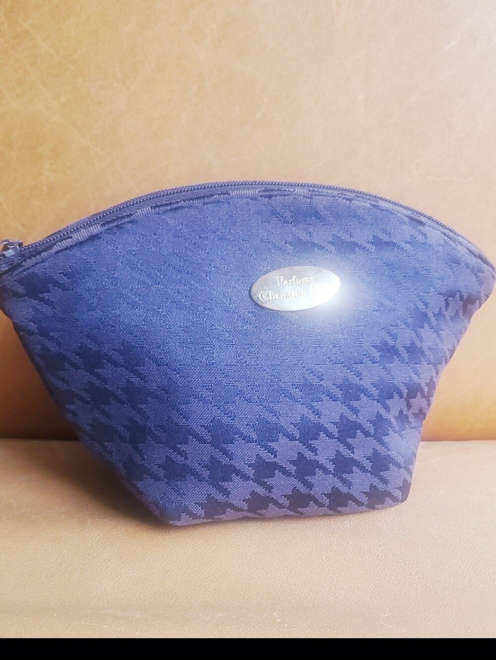 Christian Dior Houndstooth Cosmetic Clutch Bag